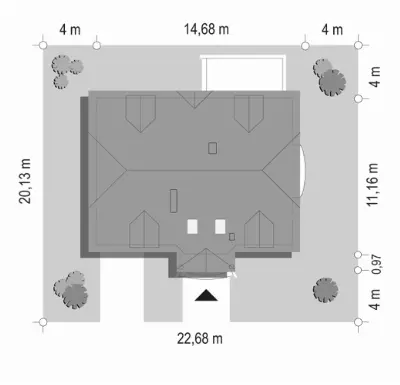 Akacjowy — plan sytuacyjny 1 (odbicie lustrzane)
