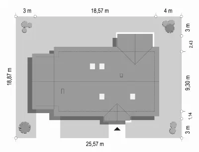 Anatol 2 wariant B — plan sytuacyjny 1 (odbicie lustrzane)