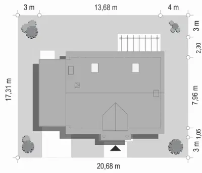 Bajkowy 3 — plan sytuacyjny 1 (odbicie lustrzane)