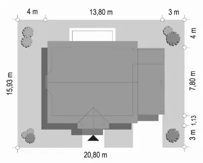 Bajkowy wariant C — plan sytuacyjny 1 (odbicie lustrzane)