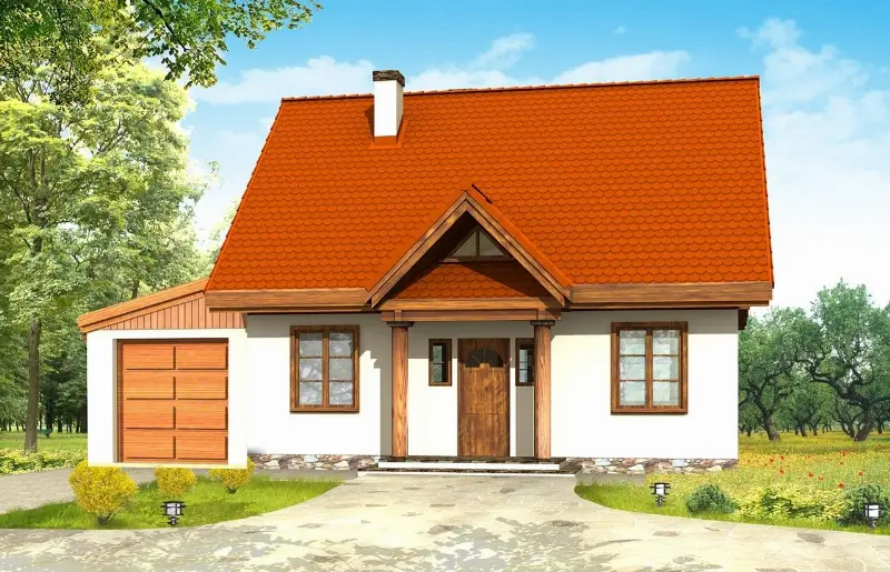 Projekt domu Bajkowy wariant D — wizualizacja