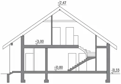 Barwny - wariant I — przekroje 1 (odbicie lustrzane)
