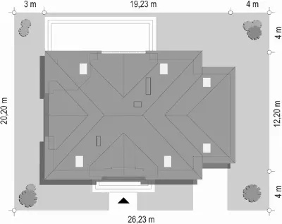 Benedykt 3 — plan sytuacyjny 1 (odbicie lustrzane)