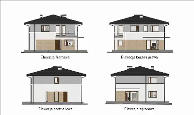 Bez tajemnic - wariant I — elewacje 1 (odbicie lustrzane)