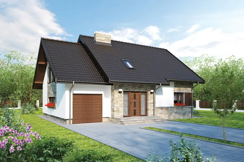 Projekt domu Biały bez — wizualizacja