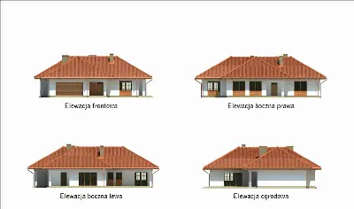 Błękitna rapsodia - wariant I — elewacje 1 (odbicie lustrzane)