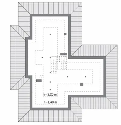 Błękitna rapsodia - wariant I — rzuty kondygnacji 2 (odbicie lustrzane)