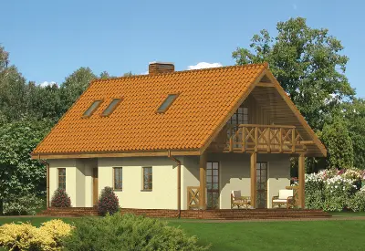 Budynek agroturystyczny (całoroczny) U04 — wizualizacje 1 (odbicie lustrzane)