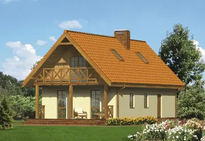 Budynek agroturystyczny (całoroczny) U04 — wizualizacje 2 (odbicie lustrzane)