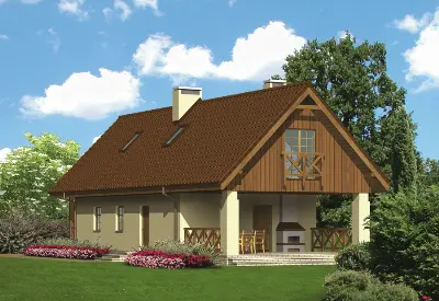 Budynek agroturystyczny (całoroczny) U04a — wizualizacje 2 (odbicie lustrzane)