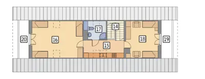 Budynek agroturystyczny (całoroczny) U04b — rzuty kondygnacji 2