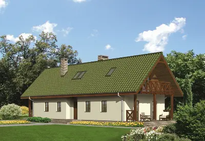 Budynek agroturystyczny (całoroczny) U04b — wizualizacje 1 (odbicie lustrzane)
