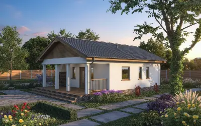 Budynek agroturystyczny (letniskowy) UC53 — wizualizacje 1 (odbicie lustrzane)