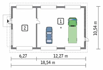 Budynek garażowo-magazynowy GM11 — rzuty kondygnacji 1