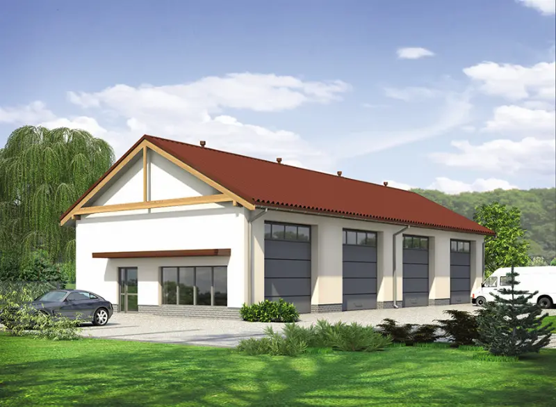Projekt domu Budynek garażowo-magazynowy GM11c — wizualizacja