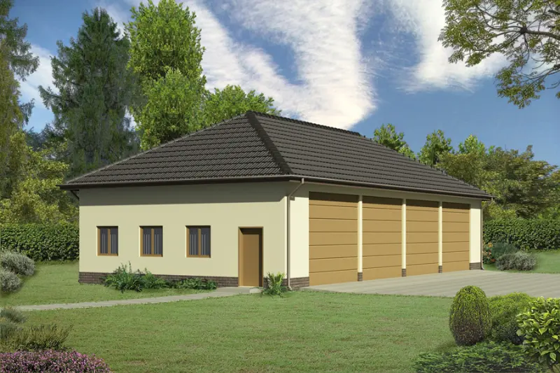 Projekt domu Budynek garażowo-magazynowy GMC01b — wizualizacja