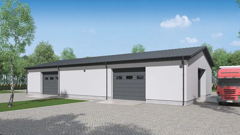 Projekt domu Budynek garażowo-magazynowy GMC05c — wizualizacja