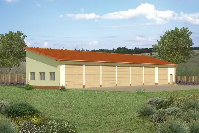Budynek garażowo-magazynowy GMC07a — wizualizacje 1 (odbicie lustrzane)
