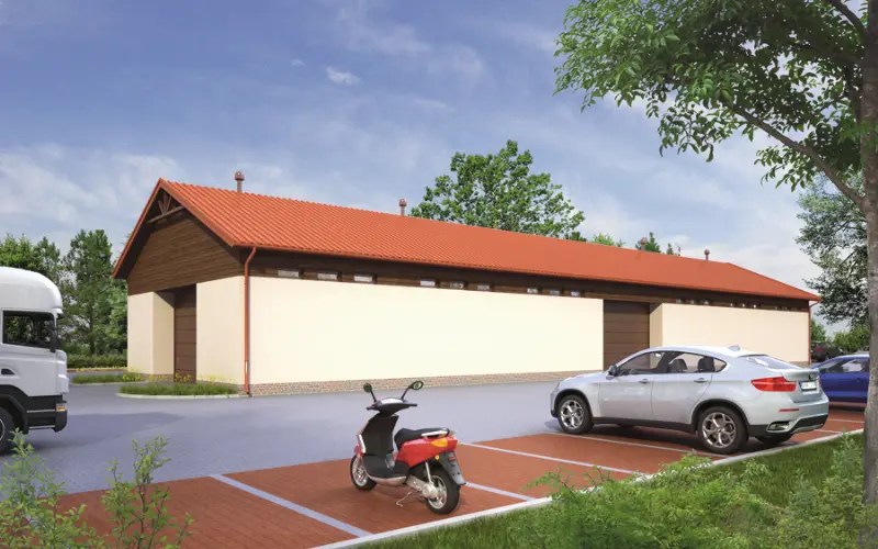 Projekt domu Budynek garażowo-magazynowy GMC26 — wizualizacja