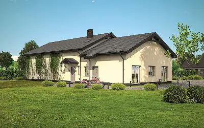 Budynek garażowo-magazynowy z częścią mieszkalną i biurową GMC57 — wizualizacje 1