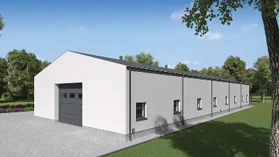 Budynek garażowo-magazynowy z częścią socjalno-biurową GMC05b — wizualizacje 1