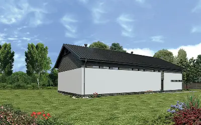 Budynek garażowo-magazynowy z pom. pomocniczymi GMC30d — wizualizacje 2 (odbicie lustrzane)
