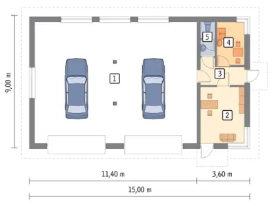 Budynek garażowo-magazynowy z pom. pomocniczymi GMC33a — rzuty kondygnacji 1 (odbicie lustrzane)