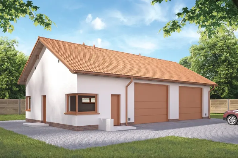 Projekt domu Budynek garażowo-magazynowy z pom. pomocniczymi GMC33a — wizualizacja