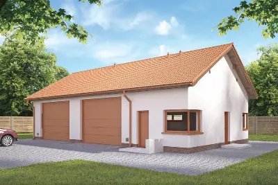 Budynek garażowo-magazynowy z pom. pomocniczymi GMC33a — wizualizacje 1 (odbicie lustrzane)