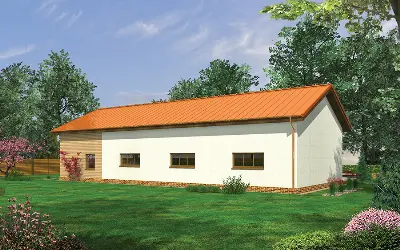 Budynek garażowo-magazynowy z pom. pomocniczymi GMC39 — wizualizacje 1