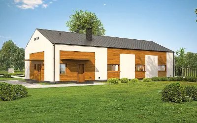 Budynek garażowo-magazynowy z pom. pomocniczymi GMC39a — wizualizacje 1