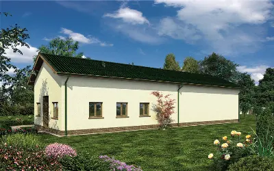 Budynek garażowo-magazynowy z pom. pomocniczymi GMC50 — wizualizacje 2 (odbicie lustrzane)
