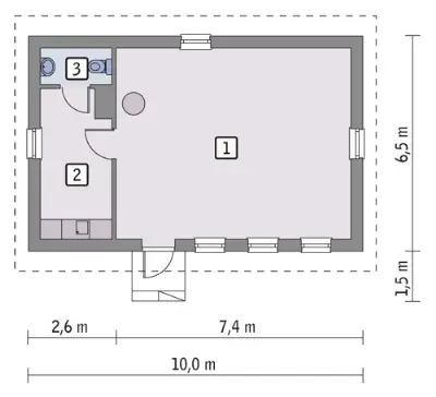 Budynek gospodarczy G15b — rzuty kondygnacji 1