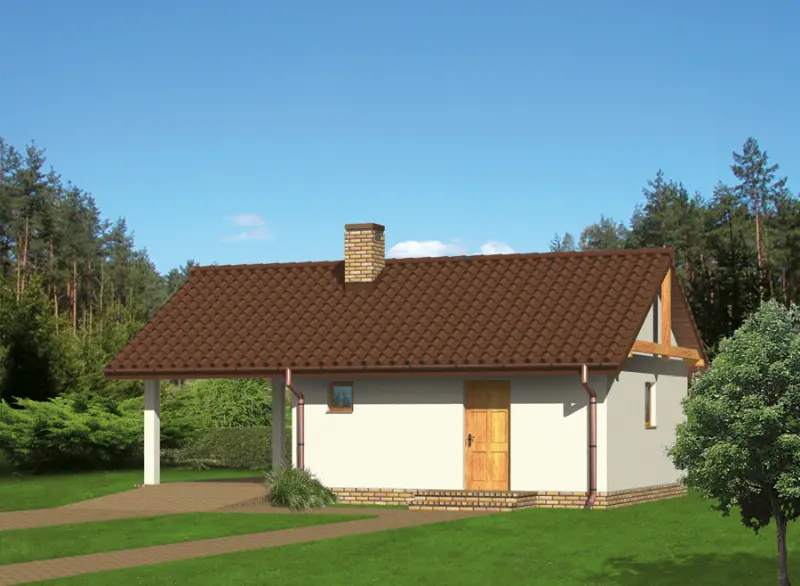 Projekt domu Budynek gospodarczy z wiatą G16a — wizualizacja