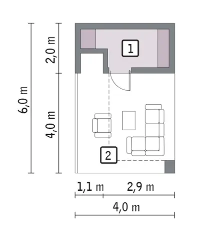 Budynek gospodarczy z wiatą rekreacyjną GC101 — rzuty kondygnacji 1 (odbicie lustrzane)