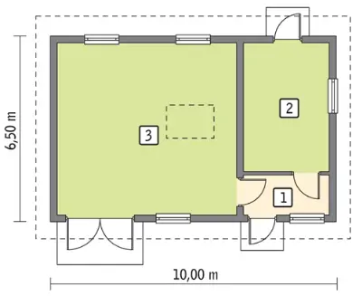 Budynek inwentarsko-gospodarczy IGC03 — rzuty kondygnacji 1 (odbicie lustrzane)