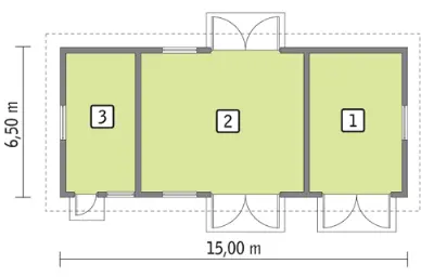 Budynek inwentarsko-gospodarczy IGC07 — rzuty kondygnacji 1 (odbicie lustrzane)