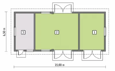 Budynek inwentarsko-gospodarczy IGC07a — rzuty kondygnacji 1 (odbicie lustrzane)