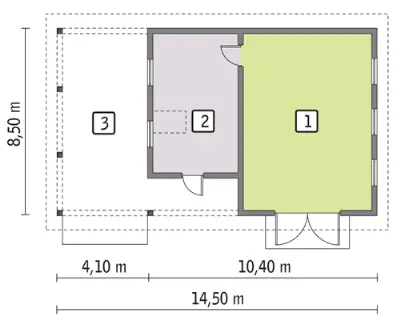 Budynek inwentarsko-gospodarczy IGC08 — rzuty kondygnacji 1 (odbicie lustrzane)