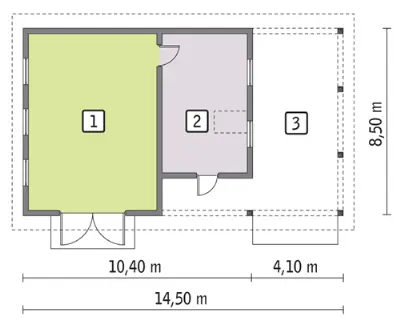 Budynek inwentarsko-gospodarczy IGC08 — rzuty kondygnacji 1