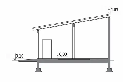 Budynek inwentarsko-gospodarczy IGC17 — przekroje 1 (odbicie lustrzane)