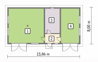 Budynek inwentarsko-gospodarczy IGC17 — rzuty kondygnacji 1
