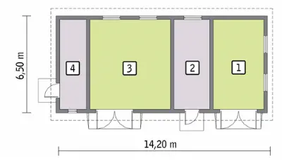 Budynek inwentarsko-gospodarczy IGC23 — rzuty kondygnacji 1 (odbicie lustrzane)