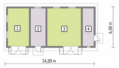 Budynek inwentarsko-gospodarczy IGC23 — rzuty kondygnacji 1