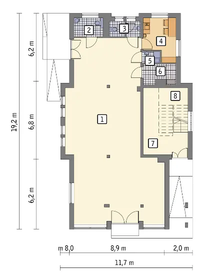 Budynek mieszkalno-usługowy UC63 — rzuty kondygnacji 1 (odbicie lustrzane)