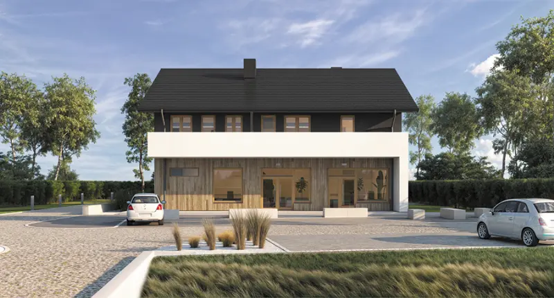 Projekt domu Budynek mieszkalno-usługowy UC69b — wizualizacja