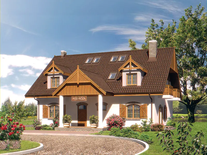 Projekt domu Budynek mieszkalny (agroturystyczny, całoroczny) U05a — wizualizacja