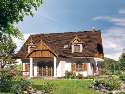 Budynek mieszkalny (agroturystyczny, całoroczny) U05a — wizualizacje 2