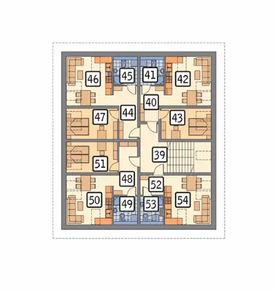 Budynek mieszkalny UC47b — rzuty kondygnacji 3