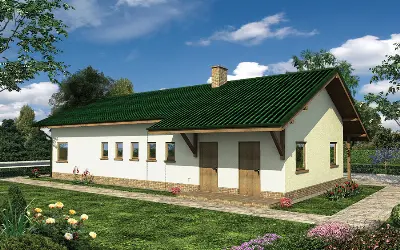 Budynek sanitarny, sezonowy UC54 — wizualizacje 2 (odbicie lustrzane)